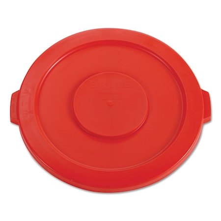 Rubbermaid Commercial 32 Gal Trash Can Lid, Red, Plastic, 22.25 in W/Dia FG263100RED